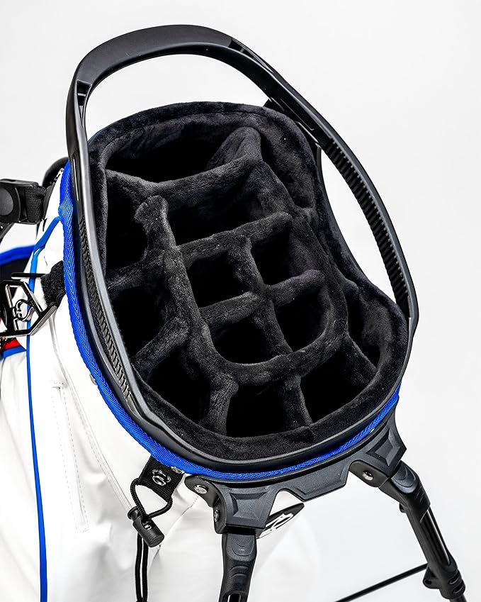 Pins & Aces Player Preferred Golf Bag - Premium Design, Lightweight Golf Bag with Stand - Velvet-Lined 5-Way Club Divider System