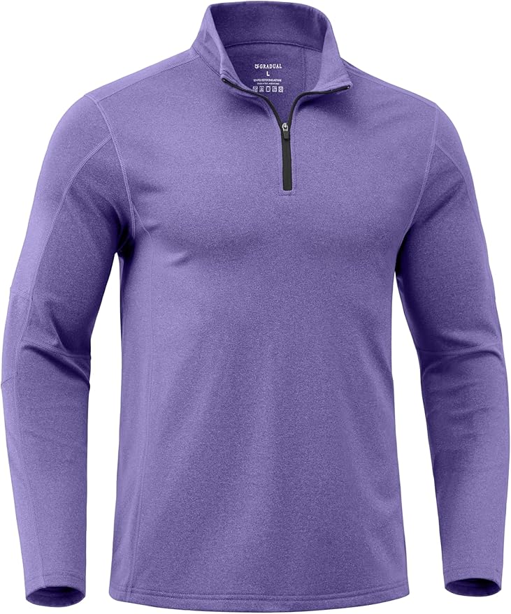 G Gradual Quarter Zip Pullover for Men Fleece Lined Sweatshirt Long Sleeve Winter Golf Shirt Mock Neck Polo Running Sweater