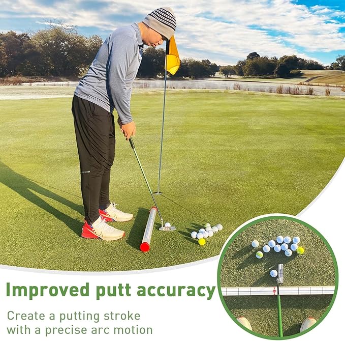 Golf Ball Retriever Professional Picker Golf Ball Shag Tube Plastic Release Retrievers Collector Practice Pick-up Sucker Tool, 35.4 Inch