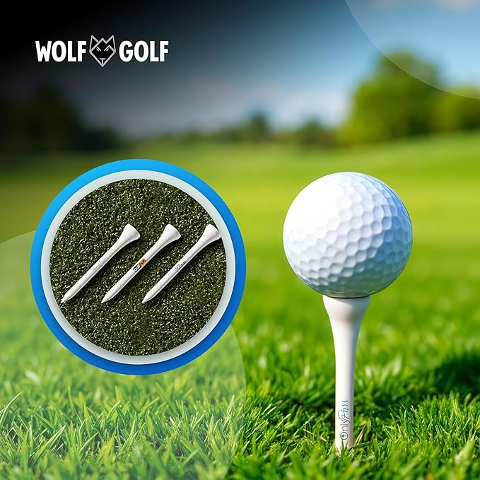 OnlyPars Golf Tees - Golf Hub Tees - Set of 36 Golf Tees - 3 Designs - Golf Tee Gift Set