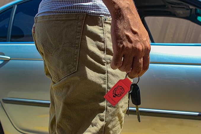 LaserGram Rectangle Keychain, Golfer Golfing, Personalized Engraving Included