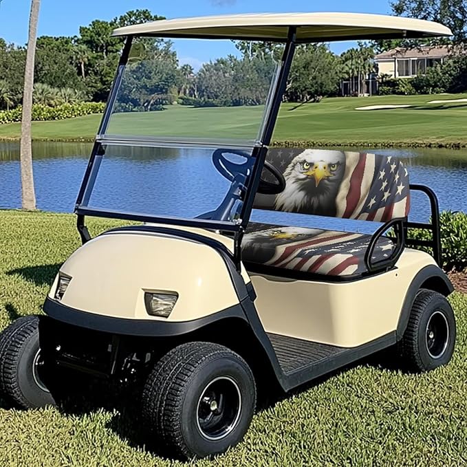 Fashion Print Golf Cart Seat Covers 2 Passenger Golf Cart Backrest Cover Golf Cart Seat Towel Gift for Friends
