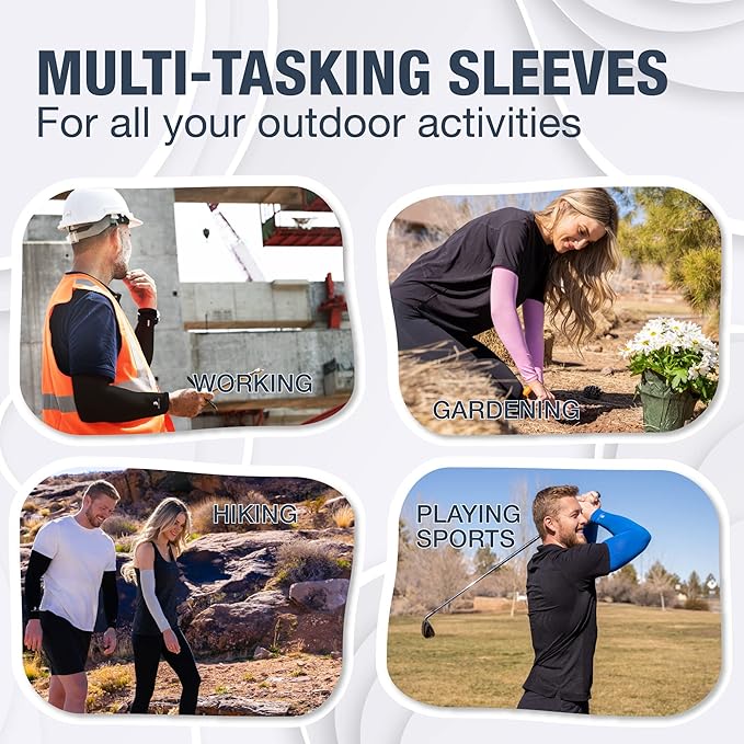 SportsTrail Cooling Arm Sleeves for Men & Women – White and Pink bundle