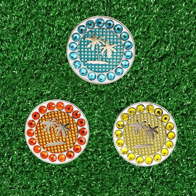 Myartte Golf Ball Markers Crystal Ball Markers Pack of 3