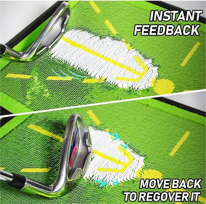 Golf Mats Practice Indoor, Hitting Swing Path Feedback with Non-Slip Rubber Backing, Training Accessories