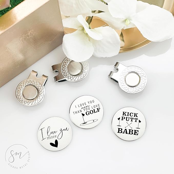 Love Golf Ball Markers Set of 3 – I Love You More, More Than Golfing, Kick Putt Babe-Golf Ball Markers Valentines Day Christmas Birthday Love Golf FBA-LOVE-3-GOLF