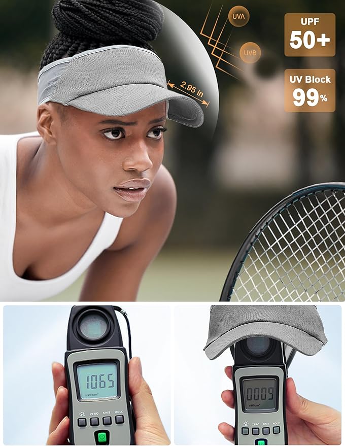 Sport Sun-Visor Hat Men Women Summer UV Protection, Lightweight Cooling Golf Running Tennis Sweat-Band Cap