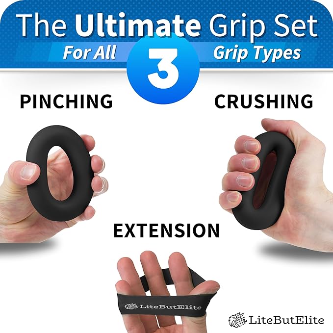 Grip Strength Trainer Kit - Effective Forearm Strengthener for Hand and Finger Exercise, Ideal Exercisers for Gripper Strength and Flexibility