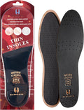 HANDARTE Premium Leather Shoe Insoles | Thin Shoe Inserts for Men/Women | Dress Shoe Insoles - Durable - 100% Natural Goatskin & Anti Sweat - Suitable for No-Socks (US W8.5/M7 | EU40)
