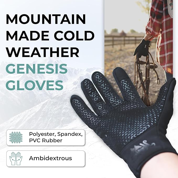 Mountain Made Warm Gloves for Men, Women, Touchscreen Sensitive with Good Grip for Running, Cycling, Driving, Golf, Outdoor Sports and Work with Upgraded Zipper