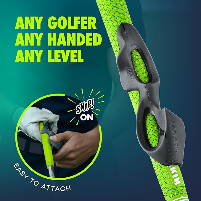 GOLF-GRIP™ Golf Grip Trainer for Left & Right-Handed Golfers – Snap-On Golf Training Aid for Proper Hand Position & Swing Technique – Hit Straighter, Longer Shots & Fix Slices or Hooks