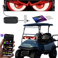 AI Voice Controlled Golf Cart Devil Eyes LED Screen - 23x5in Flexible LED Sign for Windshield, Programmable via Smartphone App - Perfect Christmas Golf Gifts for Men