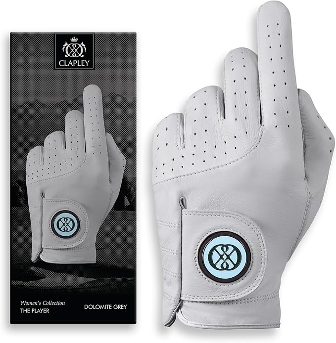 CLAPLEY Women’s Golf Glove – Premium Cabretta Leather with Magnetic Ball Marker, Breathable Design, Good Elasticity, Precious Gift for Golfers, Super Soft Feel, Left and Right Hand, Secure Fit