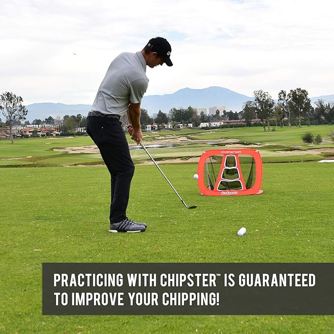GoSports Chipster Pop-Up Golf Chipping Practice Net - Training Aid for Precision and Distance - Outdoor and Indoor Practice - Golf Gift