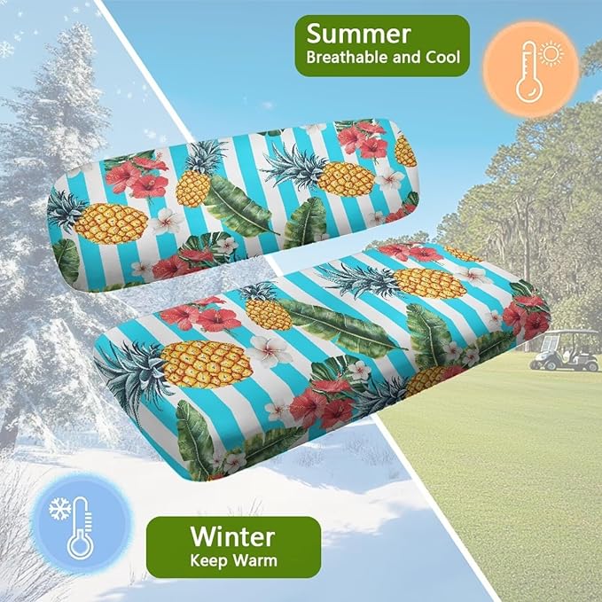 Fashion Print Golf Cart Seat Covers 2 Passenger Golf Cart Backrest Cover Golf Cart Seat Towel Gift for Friends