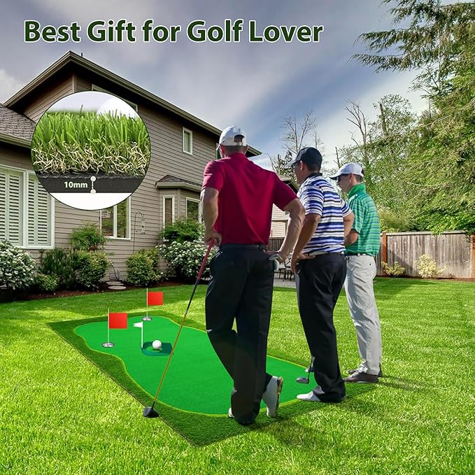 Nice C Putting Green Indoor, Putting Green, Golf Simulators for Home, Golf Putting Mat, Putting Mat Putting Green Outdoor, Challenge Putting Cup, 3 Holes, Flags, and Slope