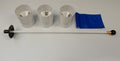 ShopTJB Golf Practice Putting Green - Natural or Synthetic - Accessory Kit - (3) Aluminum 6" Deep Regulation Cups + (1) Blue Jr Flag + (1) 30" Fiberglass Pin Marker with Ball Lifter Disk