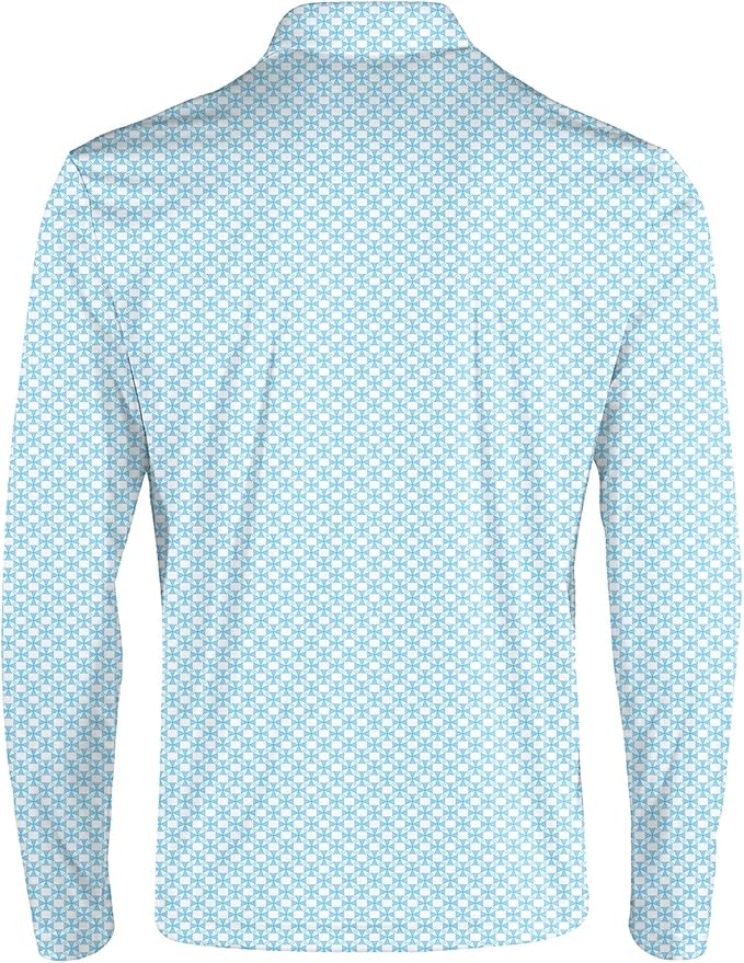 Men's Long Sleeve Golf Shirt Quick Dry 3 Button Work Fishing Outdoor Casual Collar Shirt