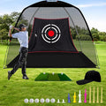 Gagalileo Golf Net: Backyard Practice Hitting Driving Training by Turf Mat Target Real Ball Indoor Outdoor Chipping Swing Gift for Golfers Dad Husband Men