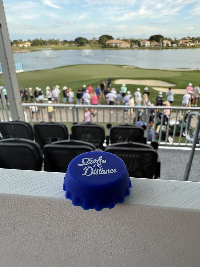 Stroke & Distance Spill Proof Screen Print Bottle Cap - Golf Tee Combo Variety Pack - Par 3 Height - Insert Any Tee - Training Aid