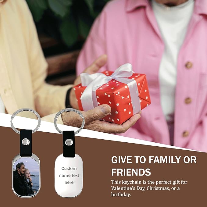 Custom Keychains with Picture Personalized Photo Logo Text Customized Key Chain for Boyfriend Dad Men Women Gifts