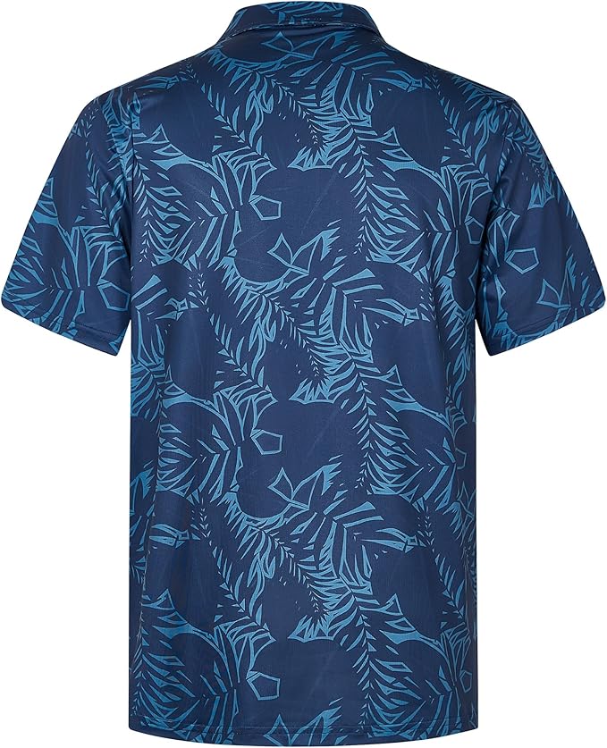 zeetoo Men's Polo Shirts Hawaiian Golf Polos Shirts Short Sleeve Performance Moisture Wicking Mens Golf Shirts