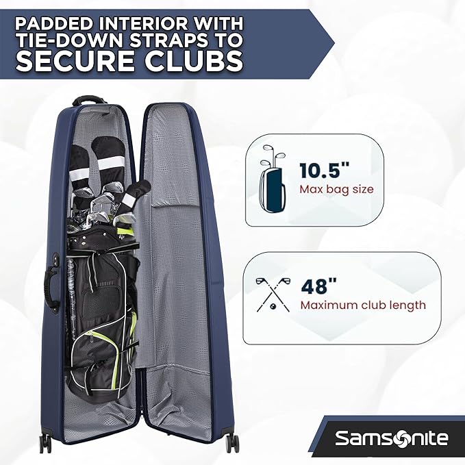 Samsonite Tour Classic Golf Hard Case Golf Travel Bag, Lightweight & Durable ABS Shell, 360 Degree Multi-Directional Wheels