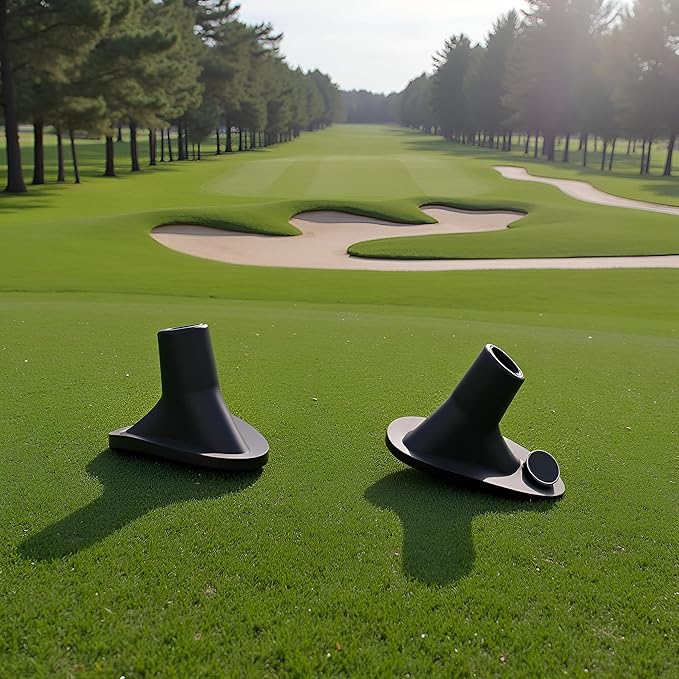 2 Pcs Black Golf Bag Stand Feet Replacement, Wear-Resistent Golf Bag Rubber Feet Replacement, Necessary Golf Club Bag Accessories Strong Grip, Easy to Install, Golf Club Bag Accessories