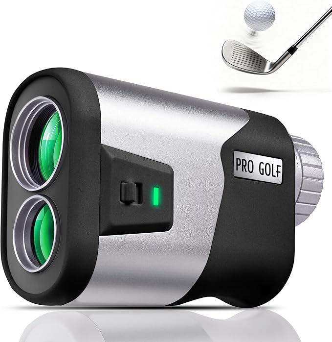 JUSTDOMI 1200 Yards Laser Range Finder Golf Magnetic, 7X Magnification Golf Rangefinder with Slope, Laser Rangefinder for Golf Hunting Archery Distance Finder Rechargeable & Flag Lock Vibration