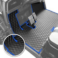 Xtreme Mats ICON Compatible, Full Coverage Golf Cart Floor Liner - Compatible with ICON Golf Carts (i20, i40) and Advanced EV (Gen1) - Blue Trim