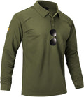 Men's Long Sleeve Polo Shirts 3 Button Down with Pocket Classic Golf Breathable Solid Color Designed Collared Casual Tee
