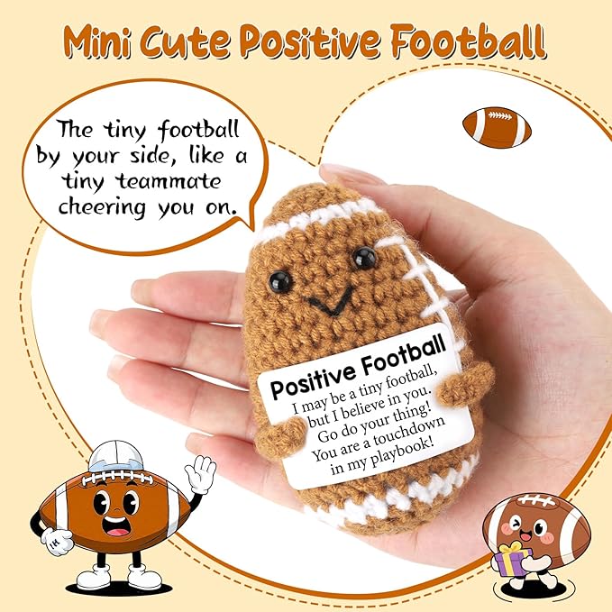 Positive Birthday Gifts for Women, Christmas Handmade Crochet Gift for Men Friends, Inspirational Self Care Thanksgiving Home Decor Present for Mom Dad Son Daughter Sister Coworkers