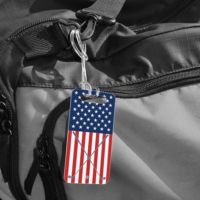 ChalkTalkSPORTS Golf Luggage & Bag Tag | USA Golfer | No Personalization on Back | Small