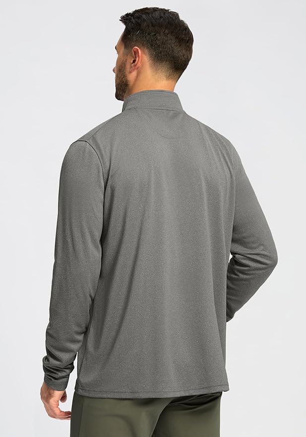 Obla Golf Quarter Zip Pullover for Men Mock Neck Sweatshirt Lightweight Sun Protection Men's Long Sleeve Golf Shirt