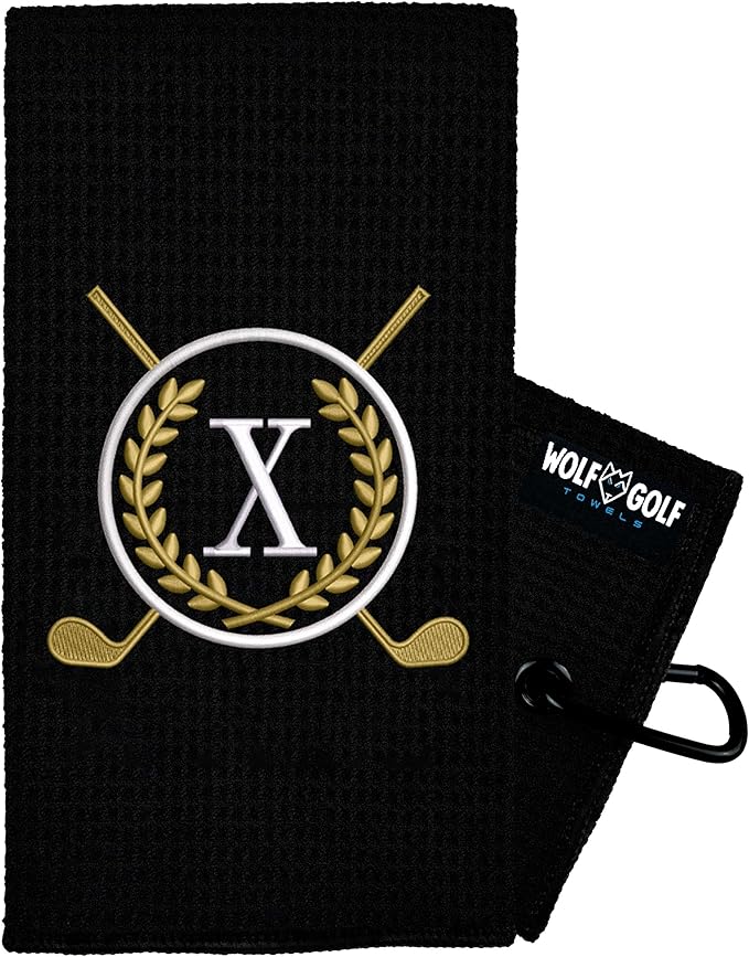 Wolf Golf Towels Monogrammed Personalized Golf Towel | Custom Golf Towels for Golf Bags for Men or Women