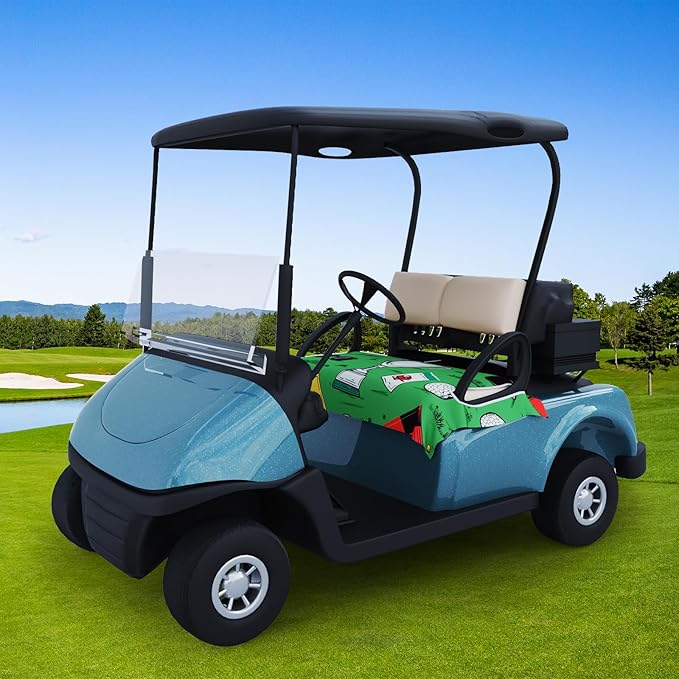 AQQA Golf Cart Seat Covers, Tropical Palm Leaf-Boho-Marble Microfiber Golf Cart Seat Blanket, Golf Blanket, Golf Accessories, Golf Cart Seat Towel Fits All 2-Seat Golf Carts, 55"x 32"