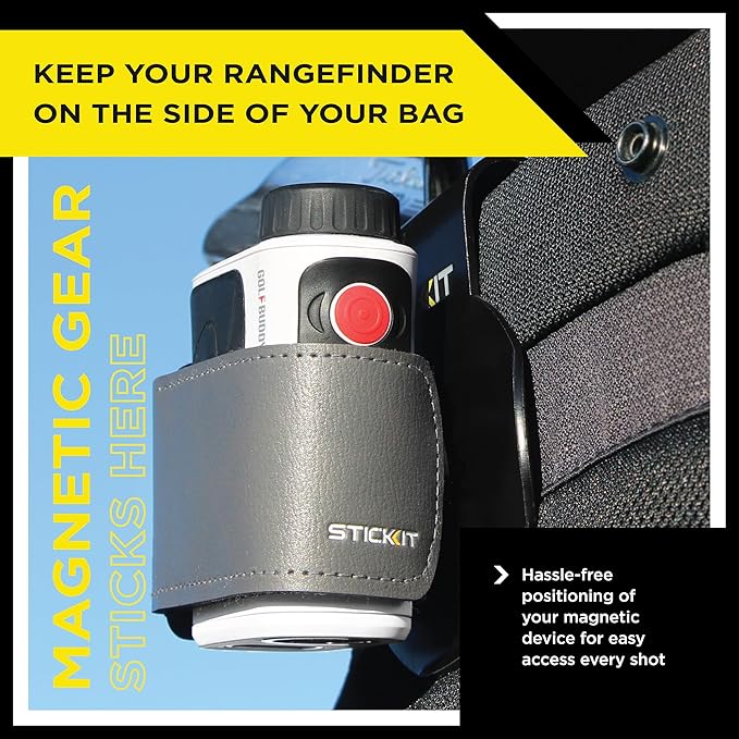 STICKIT Magnetic Golf Bag Landing Pad I Metal Bag Clip for Quick and Easy Use of Magnetic Golf Gear & Accessories with Convenient Positioning on Your Golf Bag