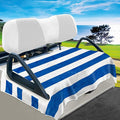 YOKYHOM Golf Cart Seat Covers, Stripes Blue Golf Cart Seat Towel Blanket Keeps Seat Comfortable and Clean, 100% Microfiber, 51''x 31'', for EZGO, Yamaha, Club Car and More 2-Seat Golf Carts
