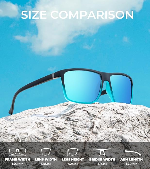 KALIYADI Polarized Sunglasses for Men and Women, Mens Sun Glasses with UV Protection for Driving Fishing Golf (3 Packs)