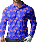 Men's Long Sleeve Golf Shirt Quick Dry 3 Button Work Fishing Outdoor Casual Collar Shirt