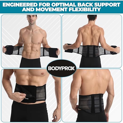 Bodyprox Breathable Back Brace, Back Support Brace for Men and Women. (X-Large)