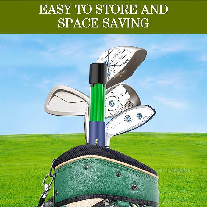 Golf Alignment Sticks 2 Pack,Upgraded 48" Collapsible Alignment Stick Golf Training Aid for Aiming, Putting, Swing Trainer, Golf Training Sticks with Clear Tube Case