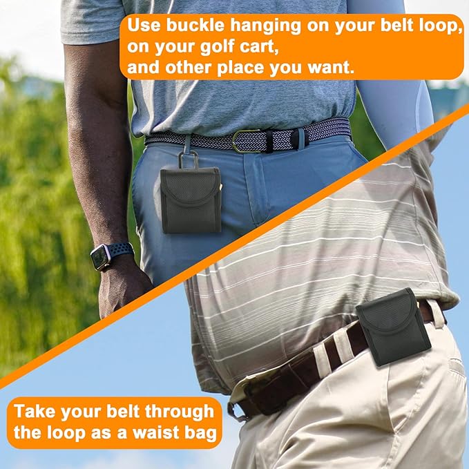 Cosmos Golf Ball Pouch Golf Tees and Divot Repair Tool Holder Nylon Golf Bag Accessories Belt Bag Gifts for Men