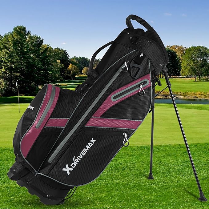 Golf Stand Bag, Lightweight Golf Bag with 8-Way Top Dividers, Golf Bag for Men & Women with Adjustable Dual Strap, Rain Cover, Cooler and Golf Accessory Kit