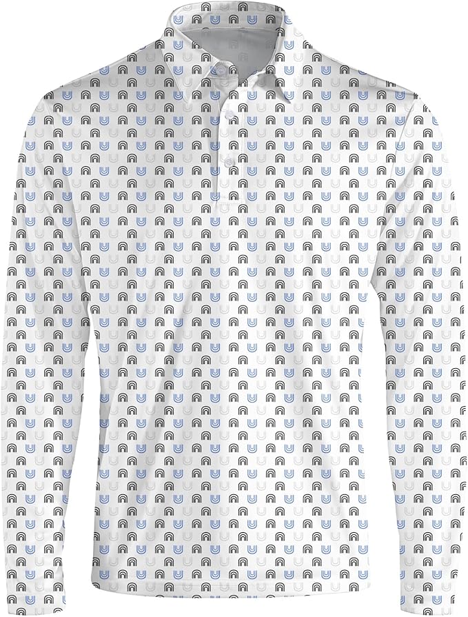 Men's Long Sleeve Golf Shirt Quick Dry 3 Button Work Fishing Outdoor Casual Collar Shirt