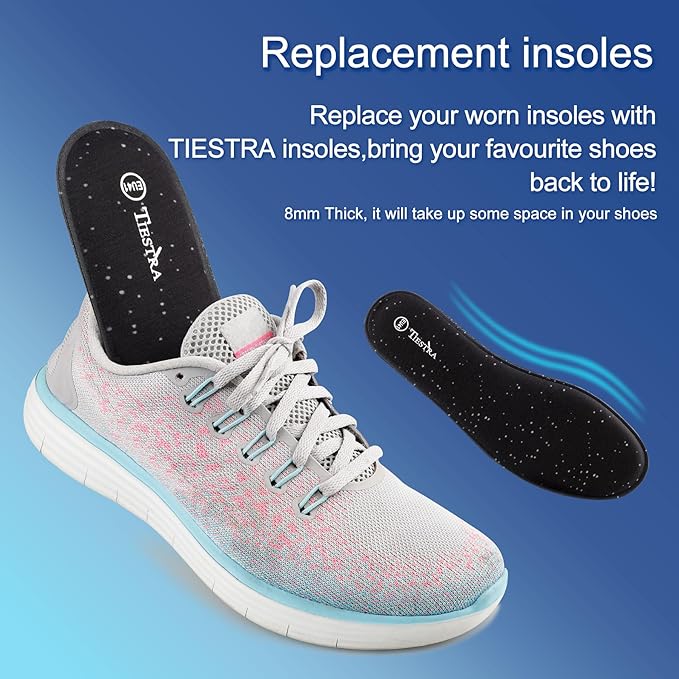 3 Pair -Shoe Inserts for Mens Memory Foam Insoles,Replacement Insoles for Work Boots Running Shoes, Cushion Shock Absorbing for Foot Pain Relief, Comfort Breathable Inner Soles Black 43EU,US10