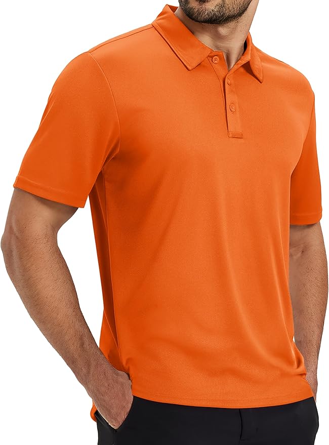 TACVASEN Mens Polo Shirts Short Sleeve Dry Fit Performance Breathable Golf Shirt with Collar Tennis Casual Business Work