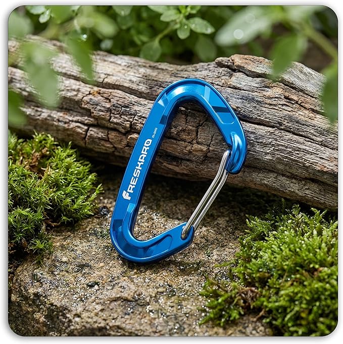 FresKaro 15kN-3372lbs Heavy Duty Wiregate Carabiners, Reliable Time-Tested Stainless Steel Spring Gate, for Camping, Hiking, Hammocks, Backpacking, Dog Leash etc., 3.15inch