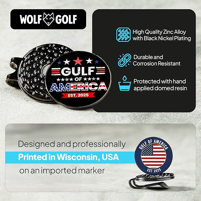 Wolf Golf Towels Golf Ball Marker Hat Clip Set | Multiple Sets to Choose from | 1 Magnetic Clip + 3 Ball Markers | Golf Accessories for Men & Women
