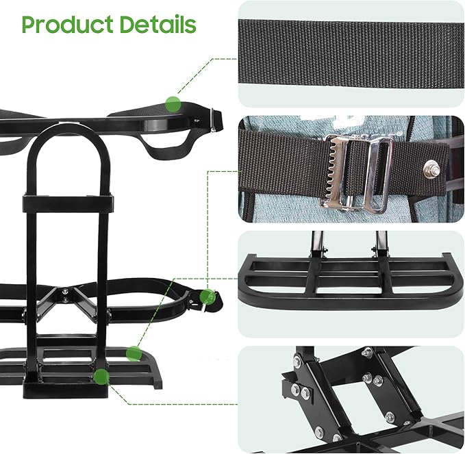 10L0L Universal Golf Cart Bag Holder Rack for Yamaha, EZGO, Club Car Rear Seat Grab Bar, Don't Occupy The Back Seat Space, No Drilling Required, Fits Safety Bar Maximum 8" Wide, Black